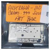 Australia 20G .999 Silver Art Bar