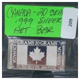 Canada 20G .999 Silver Art Bar
