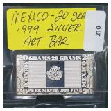 Mexico 20G .999 Silver Art Bar