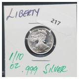 1/10oz .999 Silver Liberty