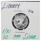 1/10oz .999 Silver Liberty