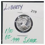 1/10oz .999 Silver Liberty
