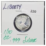 1/10oz .999 Silver Liberty