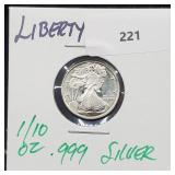 1/10oz .999 Silver Liberty