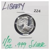 1/10oz .999 Silver Liberty