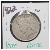 1922 90% Silver Peace $1 Dollar