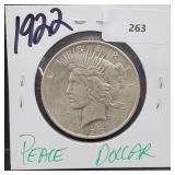1922 90% Silver Peace $1 Dollar