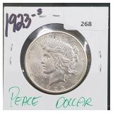 1923-S 90% Silver Peace $1 Dollar