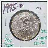 1995-D 90% Silver D Day Comm $1 Dollar