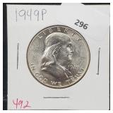 1949 90% Silver Franklin Half $1 Dollar