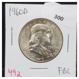 1960-D 90% Silver Franklin Half $1 Dollar