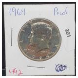 1964 90% Silver Proof JFK Half $1 Dollar