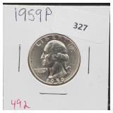 1959 90% Silver Wash Quarter 25 Cents