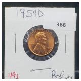 1954-D Lincoln Wheat Penny One Cent