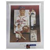 Enos Slaughter Signed Lithograph PSA/DNA COA