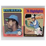 1975 Topps Mini - 2 Hank Aaron Mini Cards