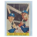 1958 Topps #418 Mantle/Aaron (W.S. Batting Foes)