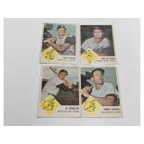 (4) 1963 Fleer Baseball Cards Don Drysdale