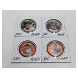 (4) Ken Boyer/Joe Torre Topps Coins