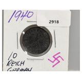 1940 German 10 Reich