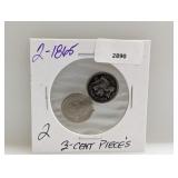 2-1865 Three Cent Pieces