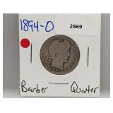 1894-O 90% Silv Barber Quarter