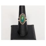 .925 Sterling Oval Stone Ring Sz 7