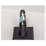 .925 Sterling Native American Bird Ring Sz 4.5