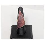 .925 Sterling Adj Geometric Purple Stone Ring