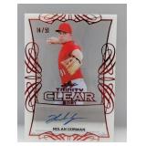 /50 2021 Leaf Trinity Clear Nolan Gorman Auto Red