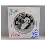2020 30G .999 Silver Panda 10 Yuan