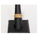 10K Gold Filled Three Stone Ring Sz 8