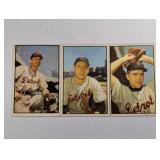 1953 Bowman Color 3 Diff Tigers Partial Set Break