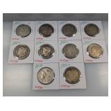 10-Mixed Date 90% Silv Morgan $1 Dollars