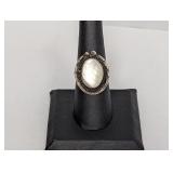 .925 Sterling Mother of Pearl Ring Sz 8