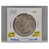 1921 90% Silver Morgan $1 Dollar