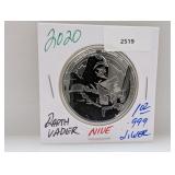 2020 1oz .999 Silv Darth Vader Niue