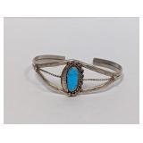 .925 Sterl Native American Turquoise Cuff
