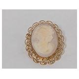 12K Gold Filled Cameo Brooch/Pendant