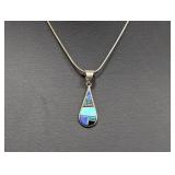 16" .925 Sterl Chain w/Multi Stone Pendant