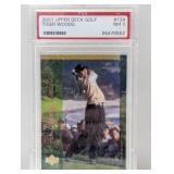 2001 Upper Deck Golf Tiger Woods RC 124 PSA 7
