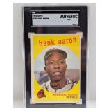 1959 Topps Hank Aaron #380 SGC AU Miscut