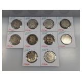 10-Mixed Date 90% Silv Morgan $1 Dollars