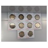 10-Mixed Date 90% Silv Morgan $1 Dollars