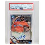 /499 2018 Bowman Chrome RC Auto Ref Alcantara PSA9