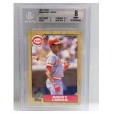 1987 Topps #648 Barry Larkin RC Beckett 8