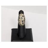 .925 Sterling Dalmatian Jasper Ring Sz 6.5