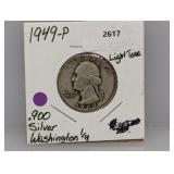 1949 90% Silver Washington Quarter