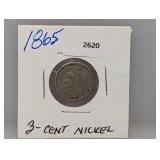 1865 Three Cent Nickel