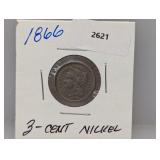 1866 Three Cent Nickel